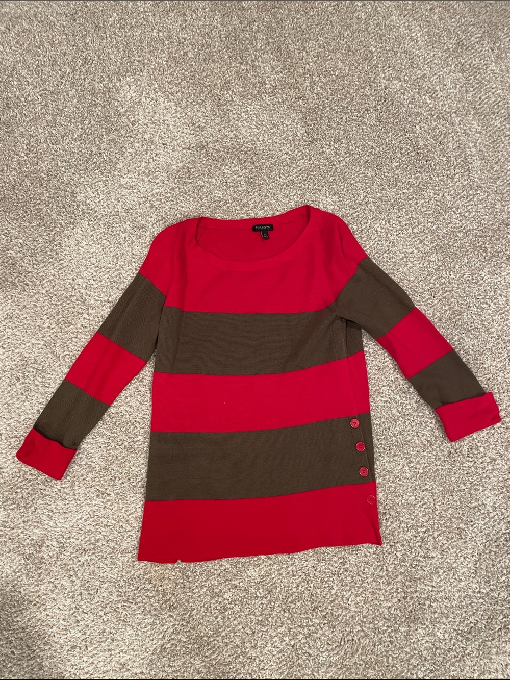 Talbots Bright Pink Scoop Neck Knit Top
